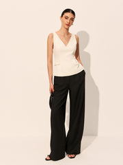 Cepli V Yaka Kolsuz Bluz