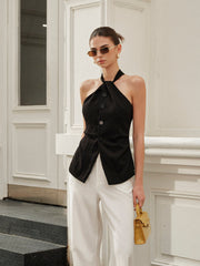 Asimetrik Yaka Bölünmüş Üst