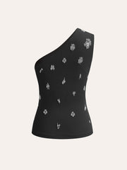 Tek Omuz Süslemeli Üst