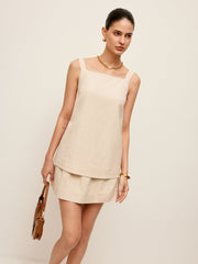 Arka Bağlama Detaylı Üst ve Etek Takımı