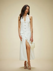 Cepli Bağlamalı Kolsuz Elbise