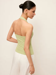 Kesik Metal Detaylı Halter Üst