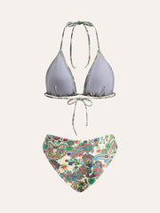 Desenli Bağlamalı Bikini Takımı