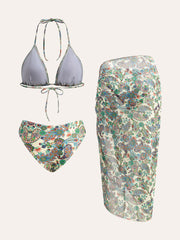 Desenli Bağlamalı Bikini Takımı