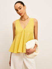 Kadın V Yaka Peplum Bluz