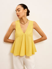 Kadın V Yaka Peplum Bluz