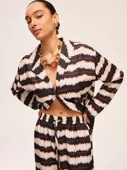 Cepli Geometrik Renk Bloklu Pantolon Seti