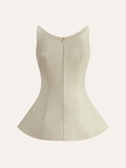 Arka Fermuarlı Bluz ve Etek