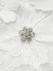 Yarı Şeffaf Nakışlı Kalp Yaka Korse