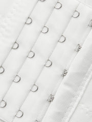 Yarı Şeffaf Nakışlı Kalp Yaka Korse