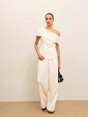 Tek Omuzlu Drapeli Bluz