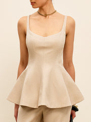 Arka Fermuarlı Bluz ve Etek