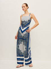 Arka Bağlamalı Baskılı Pantolon Takımı