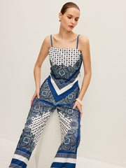 Arka Bağlamalı Baskılı Pantolon Takımı