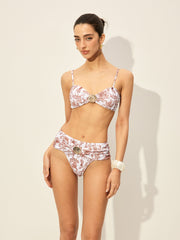 Kabuk Detaylı Çiçekli Bikini Takımı