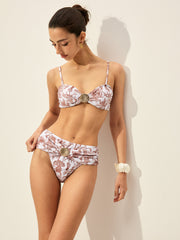 Kabuk Detaylı Çiçekli Bikini Takımı