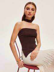 Halter Yaka Triko Üst