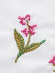 Nakışlı Kabarık Kollu Fiyonk Bluz