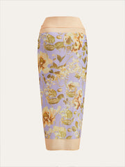 Çiçek Desenli Bağcıklı Fileli Üst