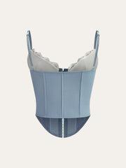 Dantel Detaylı Kalp Yaka Fiyonk Korse