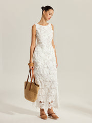 Çiçek Desenli Nakışlı Dantel Bluz