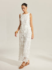 Çiçek Desenli Nakışlı Dantel Bluz