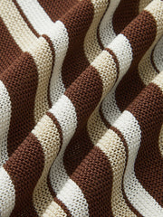 Çizgili Düğmeli Triko Üst