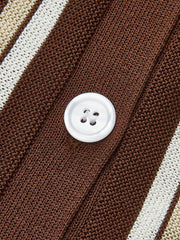 Çizgili Düğmeli Triko Üst