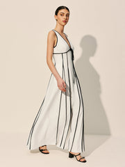 Cepli Kontrast Dikişli Elbise