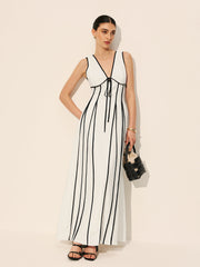 Cepli Kontrast Dikişli Elbise