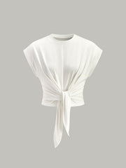 Bağlamalı Ön Kısa Kollu Bluz