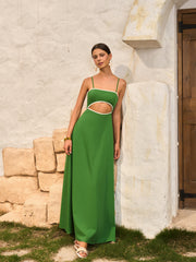 Arka Fiyonklu Kesik Elbise