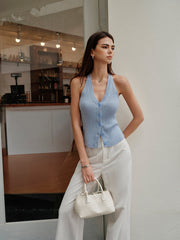 V Yaka Ribanalı Yırtmaçlı Süveter