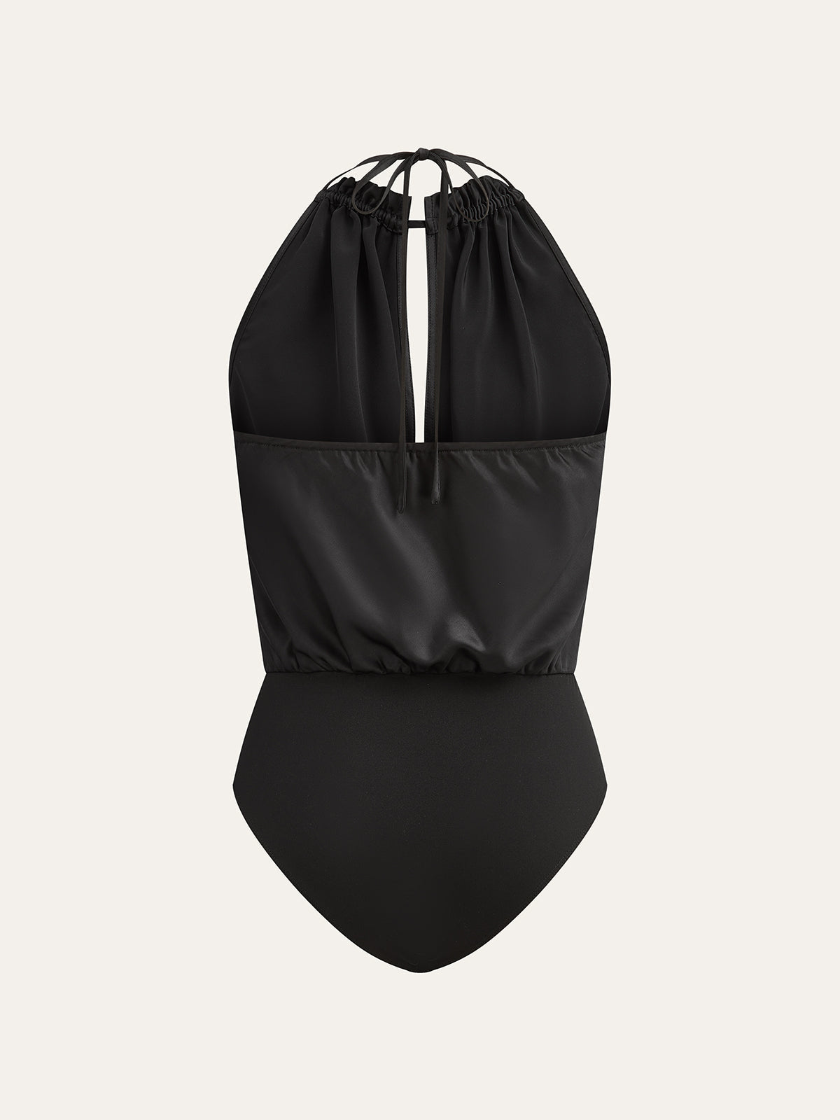 Saten Drapeli Askılı Bodysuit
