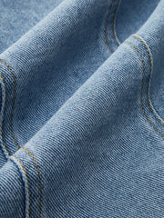 Düğmeli Kolsuz Kot Yelek