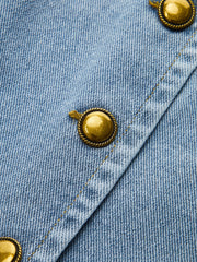 Düğmeli Kolsuz Kot Yelek