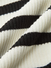 Çizgili Triko Halter Üst