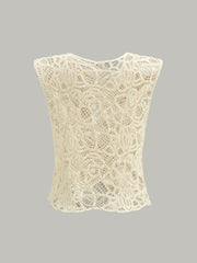 Yarı Şeffaf Kroşe Dantel Bluz