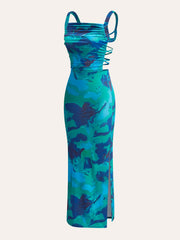 Çapraz Bağlama Desenli Elbise