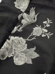 Çiçek Desenli Anahtar Deliği Detaylı Elbise