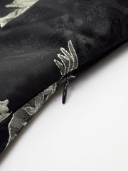 Çiçek Desenli Anahtar Deliği Detaylı Elbise