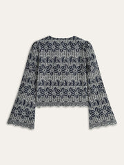 Bağcıklı Nakışlı Bluz