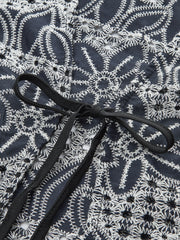 Bağcıklı Nakışlı Bluz