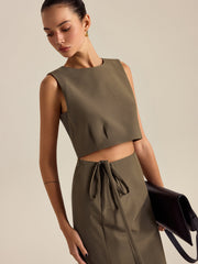 Kolsuz Yuvarlak Yaka Bluz