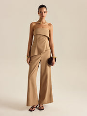 Asimetrik Askısız Pantolon Seti