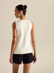 Metalik Süslemeli Kolsuz Yelek