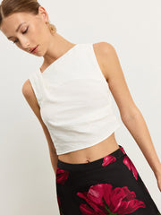 Asimetrik Plise Dokulu Üst