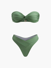 Çift Taraflı Bandeau Bikini Takımı