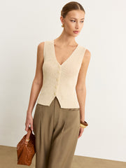 Düğmeli Örgü Yelek