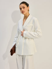 Geniş Kesim Kemerli Ceket